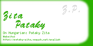 zita pataky business card